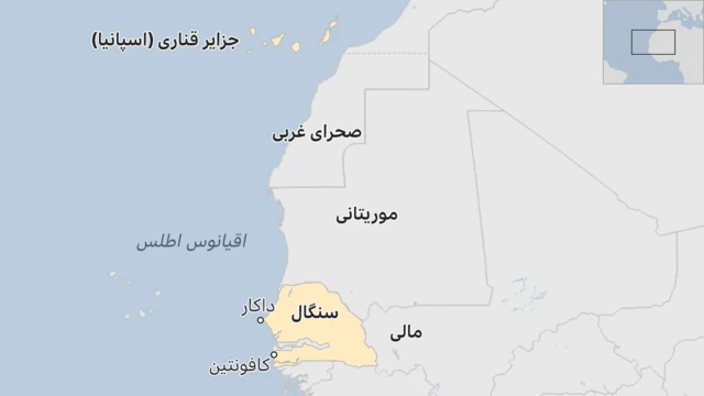 نقشه سنگال و جزایر قناری