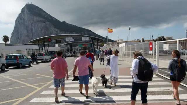 Frontera entre Gibraltar y España.