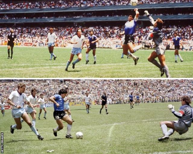 Os dois gols de Diego Maradona contra a Inglaterra na Copa do Mundo de 1986