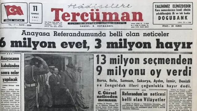 11 Temmuz tarihli Tercüman gazetesi: 6 milyon evet, 3 milyon hayır