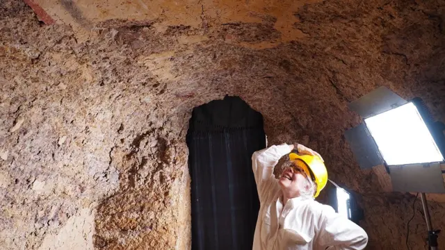 Janice Yellin inside an ancient Nubian pyramid