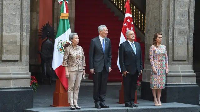 新加坡总理李显龙和夫人何晶以及墨西哥总统奥夫拉多尔及夫人