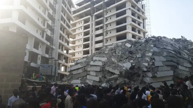 Building collapse in Lagos: Ikoyi 21 storey building collapse for Gerald Road, many trap