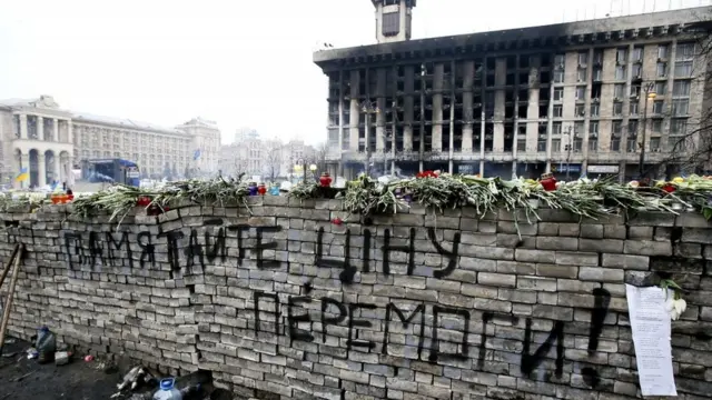 Барикади біля Будинку профспілок у Києві