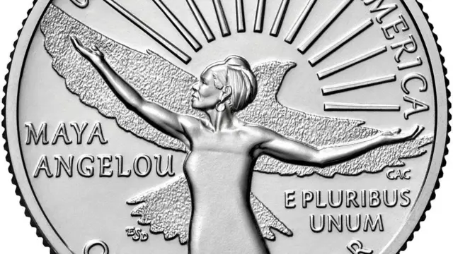 Moneda con la imagen de Maya Angelou