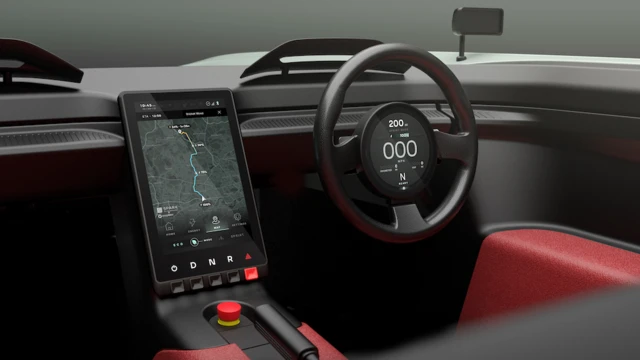 نمایشگر پنج اینچی با چرخاندن فرمان ثابت می‌ماند