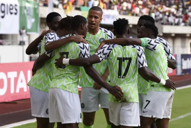 L'équipe du Nigeria a battu la Libye (4-0) durant les qualifications pour la CAN (octobre 2018).