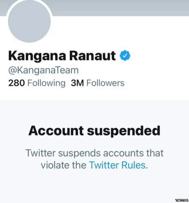 ਕੰਗਨਾ ਰਣੌਤ, ਟਵਿੱਟਰ