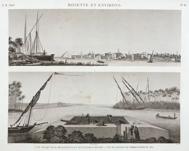The city of Rashid, a general view from the book Description of Egypt
