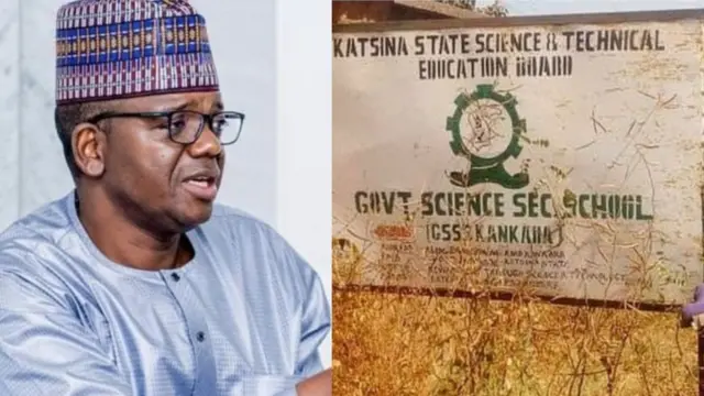 Aworan Gomina Zamfara ati atọna ileewe Girama GSSS Katsina