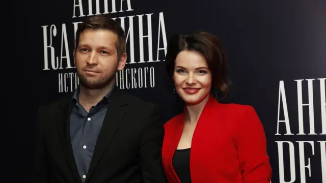 Дмитрий Пристансков с супругой Анной Песковой