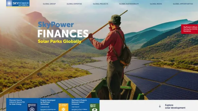 SkyPower Global дунё бўйлаб 30дан ошиқ қуёш энергияси паркларини қурганини айтади.