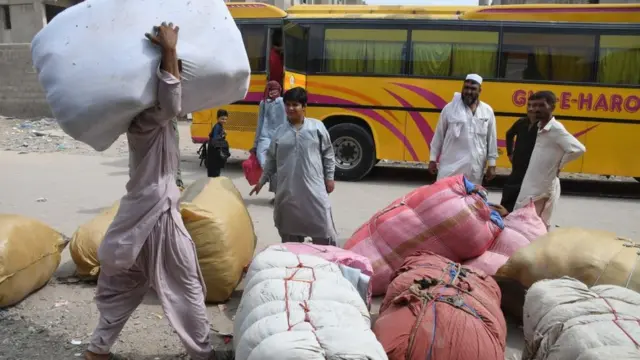 د اکتوبر په لومړیو کې د پاکستان له ساحلي ښار کراچۍ نه یو شمېر افغان کډوال افغانستان ته د ستنېدو په حال کې.
