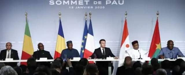 Aworan awọn orileede Sahel pẹlu aarẹ Macron