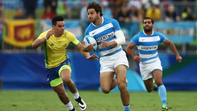 Jogo de rúgbi entre Brasil e Argentina na Rio 2016