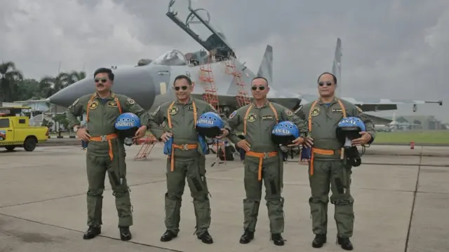 Marsekal Hadi di Halim bersama Kapolri, KSAD, dan KSAL