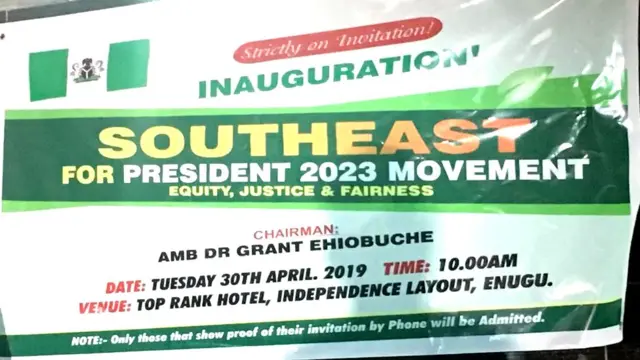 Otu a a kpọrọ "Southeast For President 2023" gụnyere ụmụ Igbo si n'ebe dị iche iche wụchie n'Enugwu bụ ebe eduru ha n'iyi ọrụ.