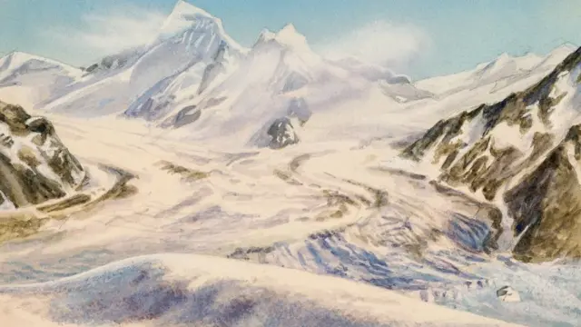 Glaciar Aletsch durante la era de hielo.