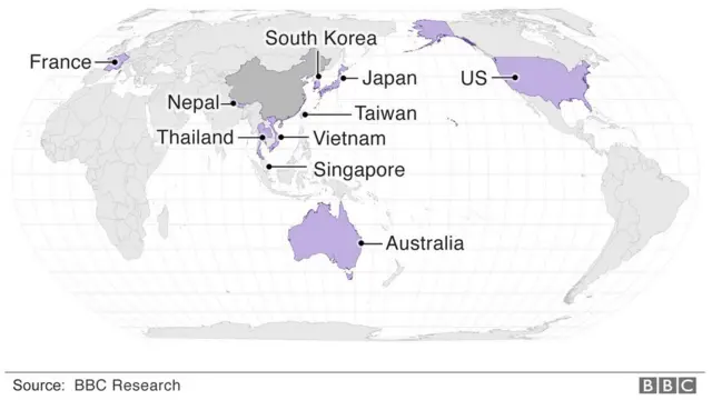 Ibihugu bimaze kwandukirwa n'uwo mugera hampande y'Ubushinwa