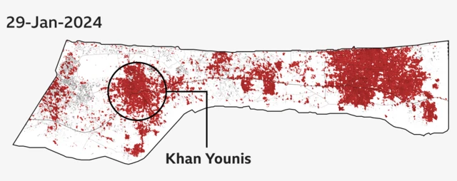 Carte des dégâts dans la ville de Gaza