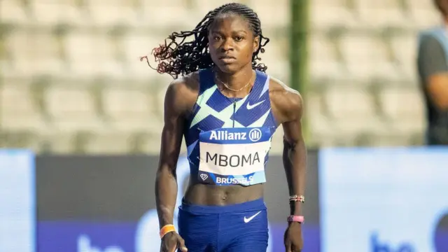 Christine Mboma mw'ihiganwa Dimond League i Bruxelles mu 2021