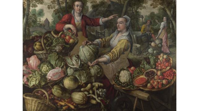A obra 'Os Quatro Elementos - Terra',ganhar dinheiro com slotsJoachim Beuckelaer, mostra uma cenaganhar dinheiro com slotsduas mulheres cercadas por vegetais