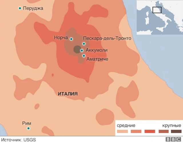 Карта центральной Италии