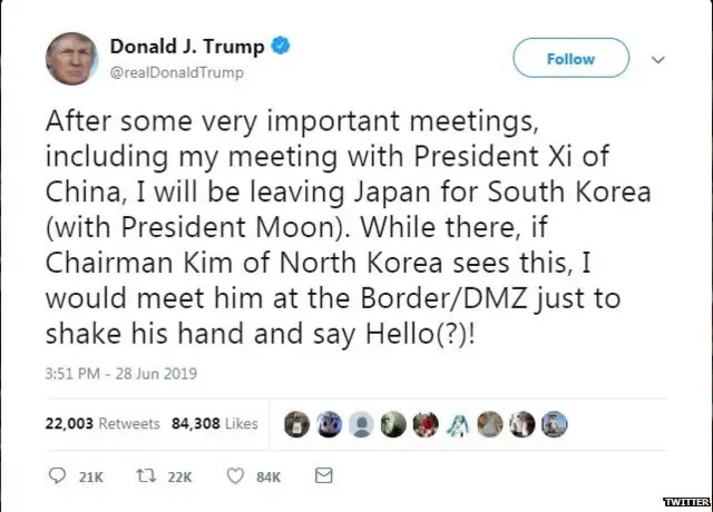 ट्रंप यांचं ट्वीट