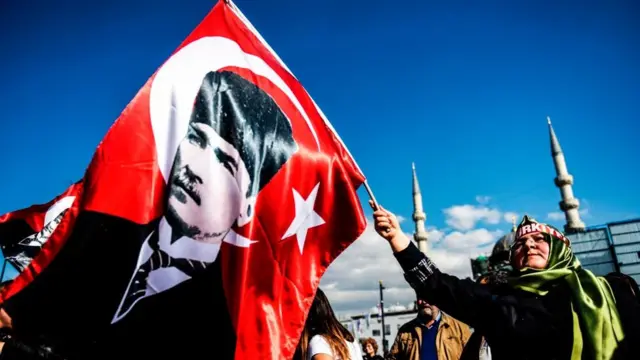 Флаг с портретом Ататюрка