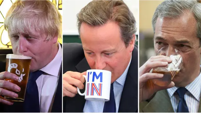 Johnson, Cameron y Farage