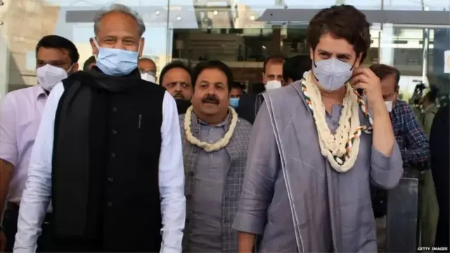 پرینکا گاندھی اور اشوک گہلوت