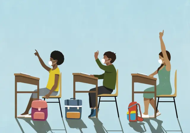 niños en la escuela