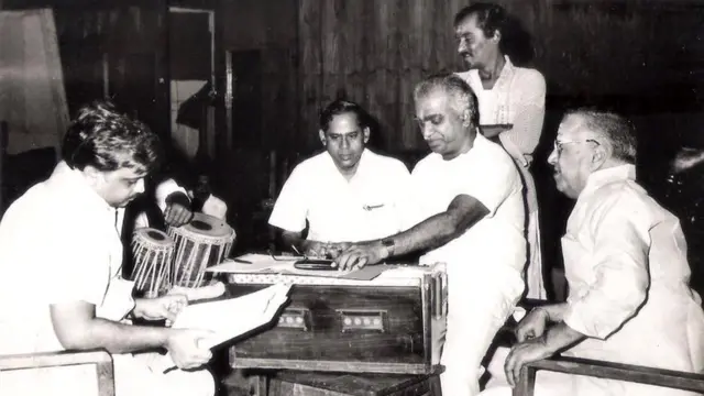 To day is Sri. K.V.Mahadevan's birth day. My second song in Telugu was his composition for the film DBN Productions,PRIVATE MAASTAARU, directed by Sri. K.Viswanadh "Paaduko Paaduko" written by Sri. Arudra, picturised on Rama Mohan and Kanchana, in 1967. From then the Maestro who is one of my Mentors gave me innumerable songs in Telugu, Tamil, Malayalam and Kannada. For me Mahadevan and Pugazhendi are not two entities. One is Body and the other is Aathma. I had never come across such a Guru and sishya. We all know what Sankarabharanam gave me and the music lovers.