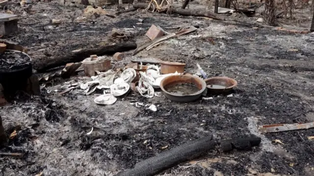 Puing pembakaran desa Rohingya, 2017.