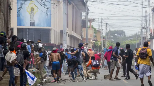 Manifestantes en Nicaragua.