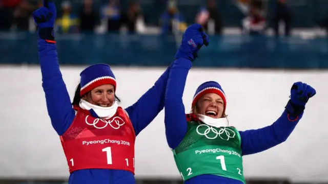 Сьогодні Маріт Бйорген та Майке Касперсен Фалла разом завоювали для Норвегії бронзову нагороду в командному спринті