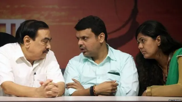 एकनाथ खडसे, देवेंद्र फडणवीस, पंकजा मुंडे