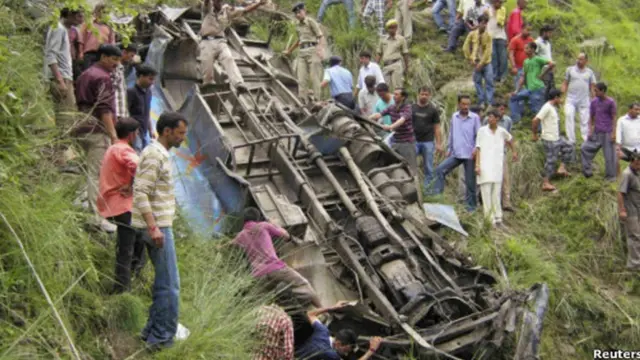 A bus accident in India