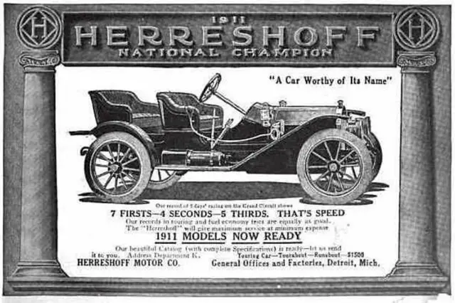 Un aviso publicitario de un auto de 1911.