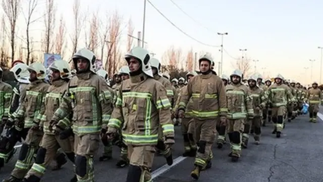 تشییع پیکر آتش نشانان