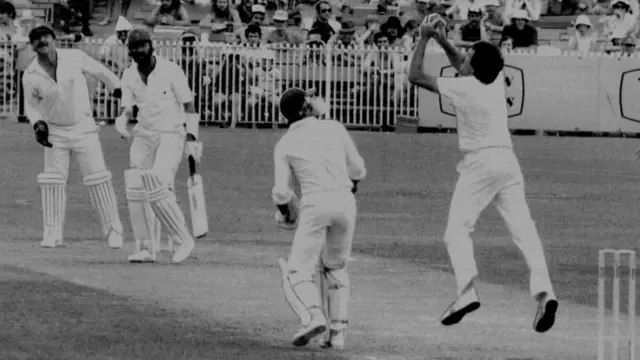 Zaheer Abbas out caught &amp; bowled Yardley for 90. December 12, 1981.