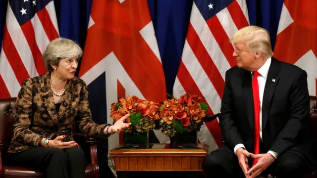 Theresa May e Donald Trump