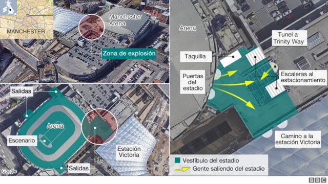 mapa ataque Manchester