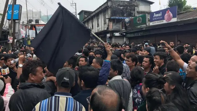 गोरखालैंड को लेकर प्रदर्शन