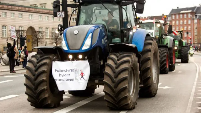 Protesta contra el gobierno de Dinamarca por el escándalo de los visones.