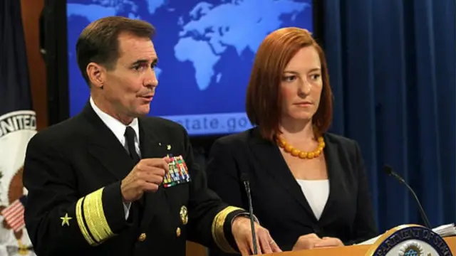 له کیڼ لوري د پنټګان ویاند جان کربي او ور سره د بهرنیو چارو وزارت ویانده