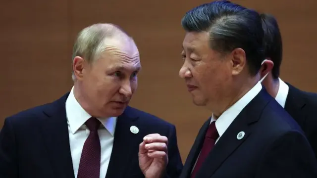 Путін і Сі Цзіньпін на саміті Шанхайської організації кооперації у вересні 2022