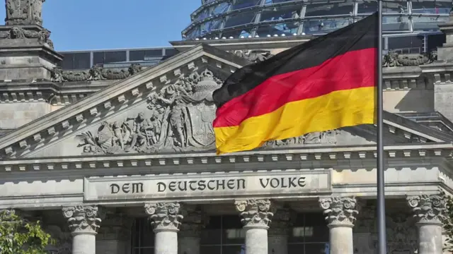 German flag dey for front of parliament