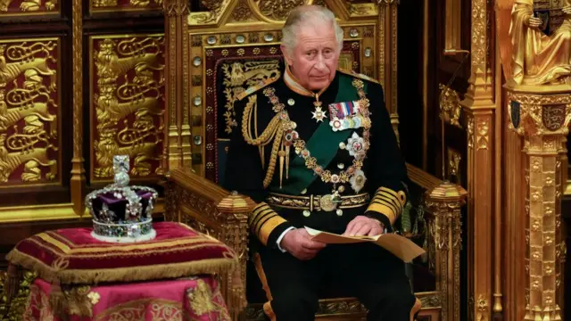 Charles at the state opening of parliament in 2022