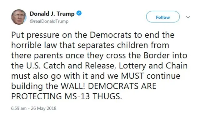 Trump tweets on immigration